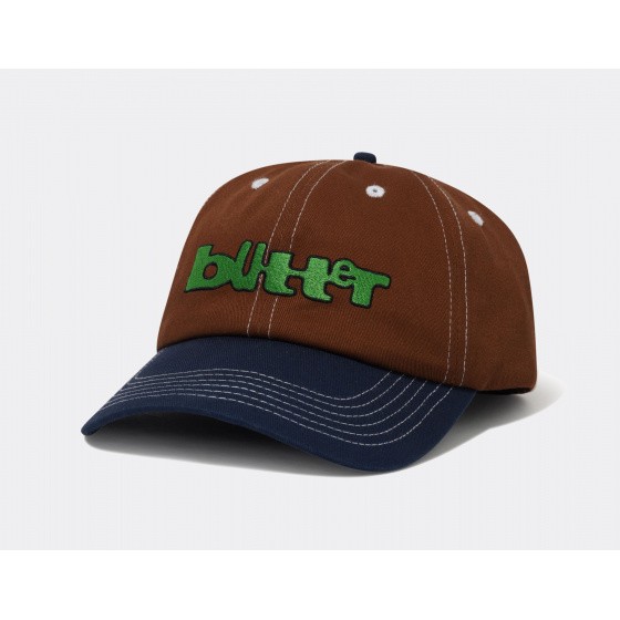 Butter Warped 6 Panel Cap Brown Navy