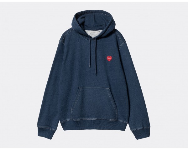 Carhartt WIP Heart Hooded Indigo Sweatshirt Dark Blue