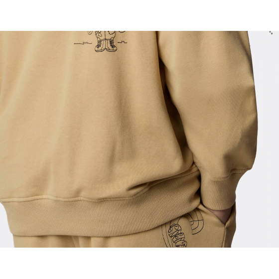 The North Face Mountain Cleanup Oversized Hoodie Khaki Stone