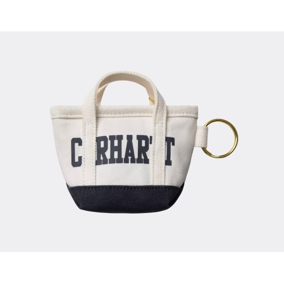 Carhartt WIP Mini Tote Bag Keychain Natural Blue