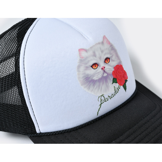 Paradise Purradise Trucker Hat Black