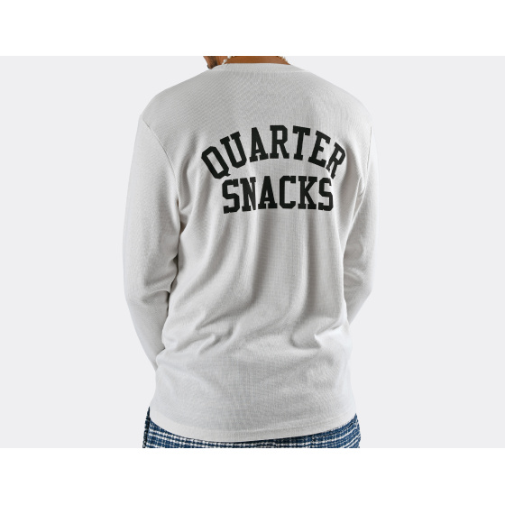Quartersnacks Printed Thermal LS T-Shirt Bone