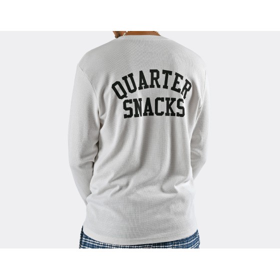 Quartersnacks Printed Thermal LS T-Shirt Bone