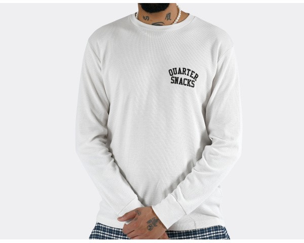Quartersnacks Printed Thermal LS T-Shirt Bone