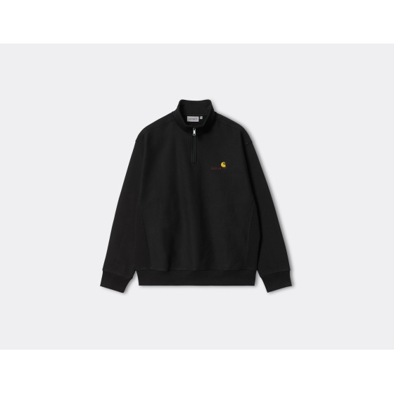 Carhartt WIP Half Zip American Script Sweatshirt Black