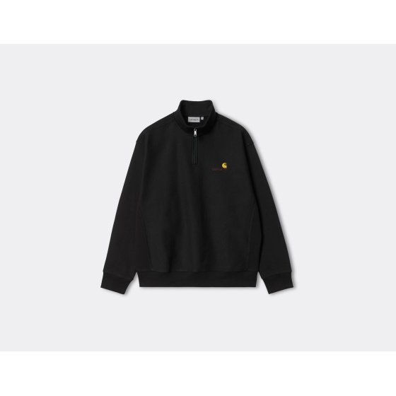 Carhartt WIP Half Zip American Script Sweatshirt Black