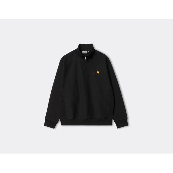 Carhartt WIP Half Zip American Script Sweatshirt Black