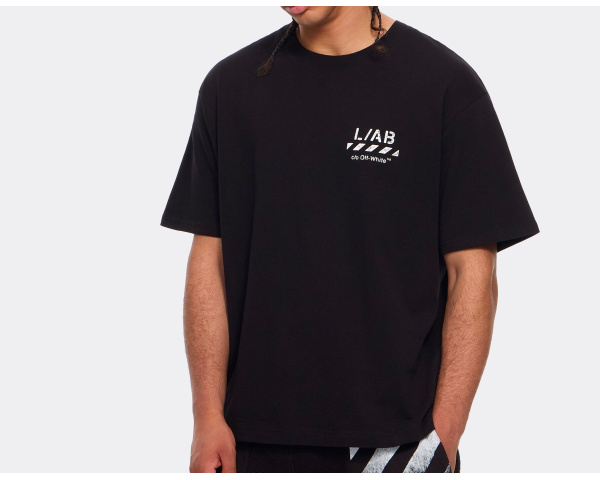 L/AB c/o Off-White Diagonal Oversized T-Shirt Black