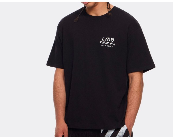 L/AB c/o Off-White Diagonal Oversized T-Shirt Black