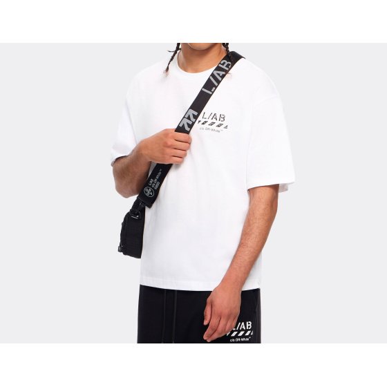 L/AB c/o Off-White Diagonal Oversized T-Shirt White