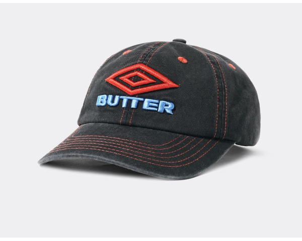 Butter Umbro Diamond Logo 6 Panel Cap Washed Black