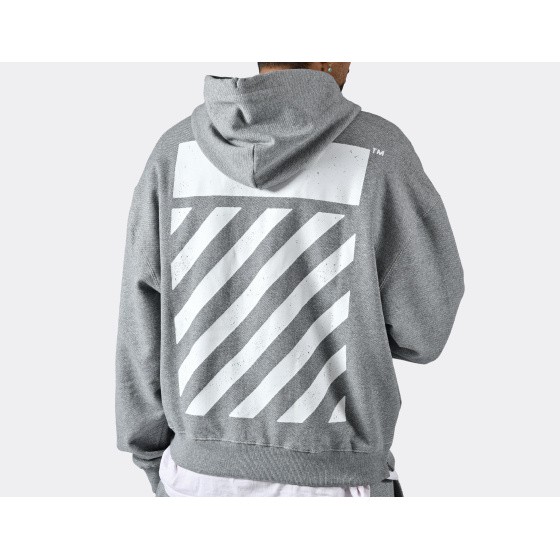 L/AB c/o Off-White Core Diagonal Hoodie Heather Grey