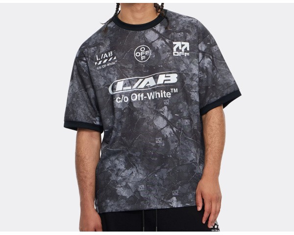 L/AB c/o Off-White Camo Soccer Jersey Black