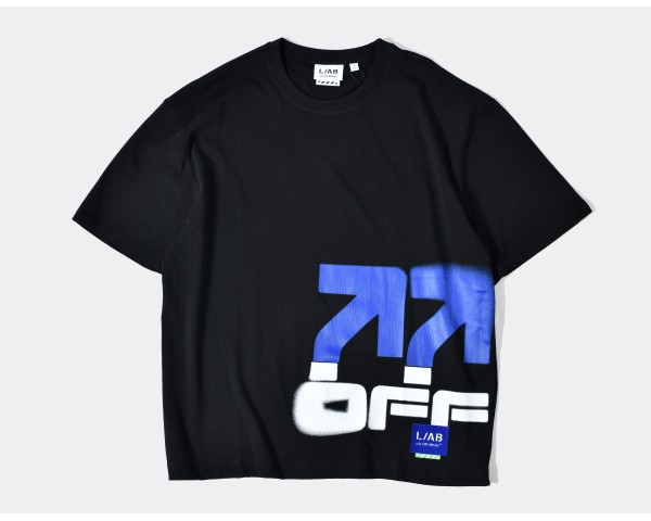 L/AB c/o Off-White Stacked T-Shirt Black