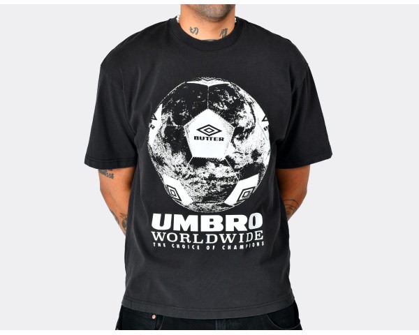 Butter Umbro World Game T-Shirt Washed Black