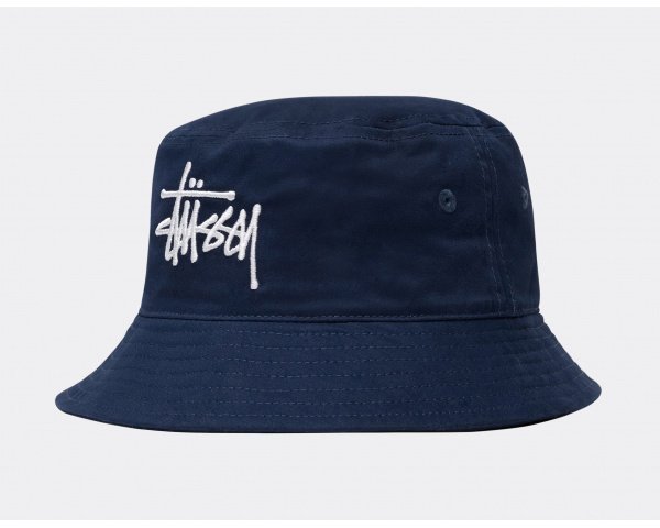 Stussy Brushed Big Basic Bucket Hat Navy