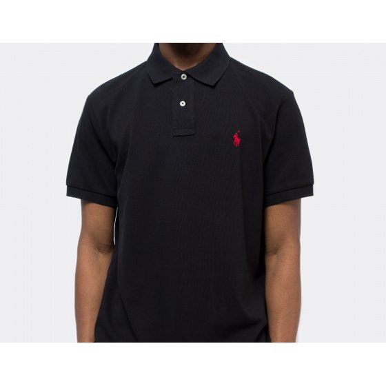 Polo Ralph Lauren Custom Slim Fit Polo Shirt Black